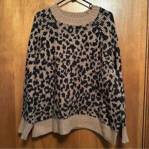 Old Navy Animal Print Sweater - Black and Brown